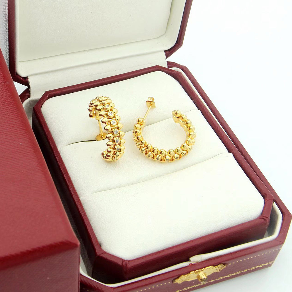 [Noble Aura jewelry]CLASH FULL DIAMOND MEDIUM EARRINGS