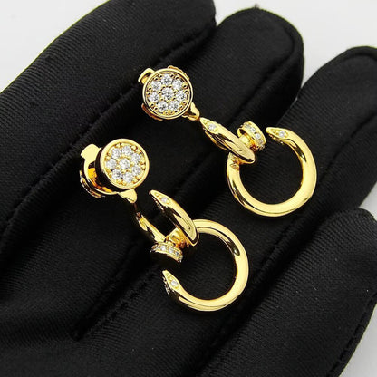 [Noble Aura jewelry]JUSTE HALF DIAMOND DOUBLE EARRINGS
