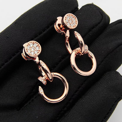 [Noble Aura jewelry]JUSTE HALF DIAMOND DOUBLE EARRINGS
