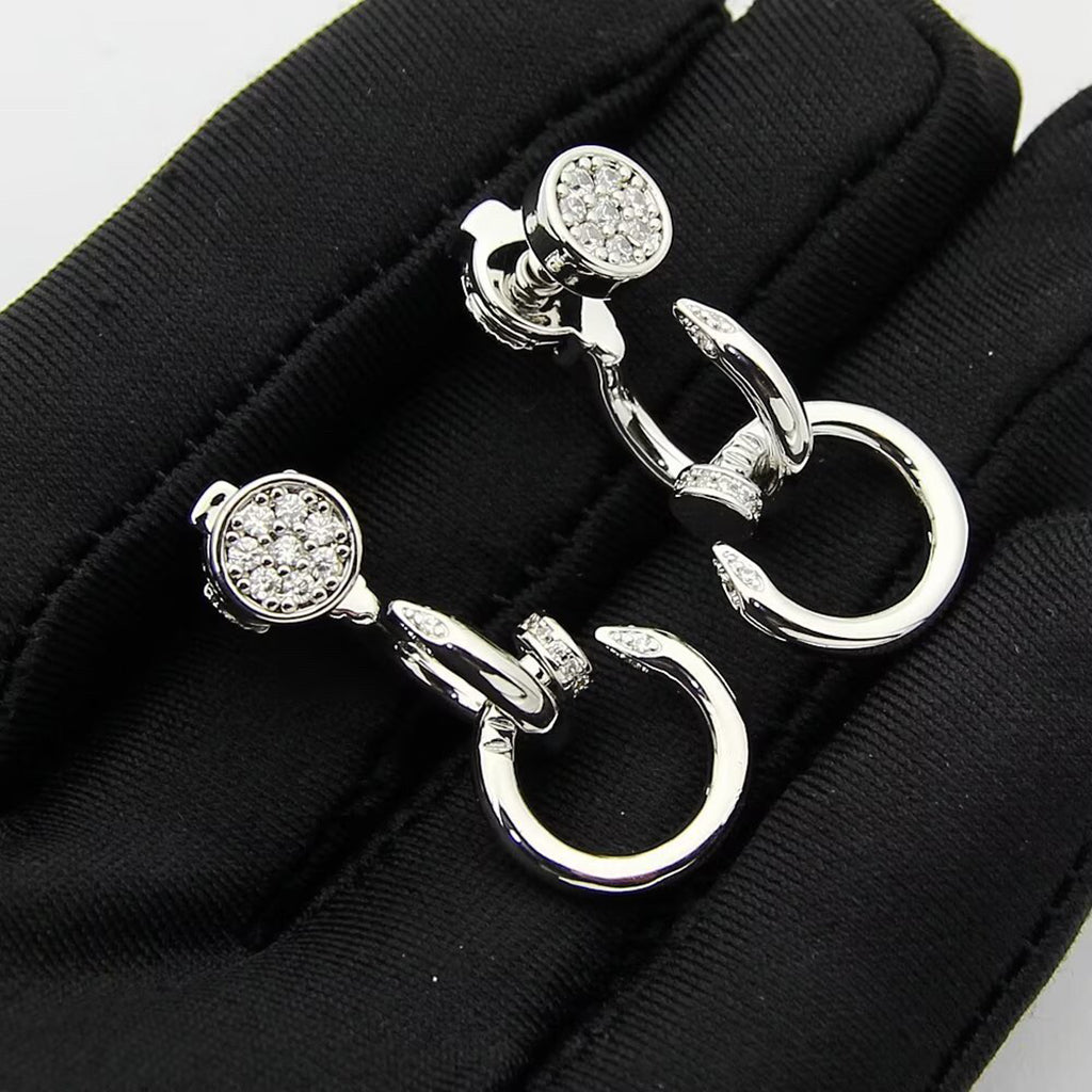 [Noble Aura jewelry]JUSTE HALF DIAMOND DOUBLE EARRINGS