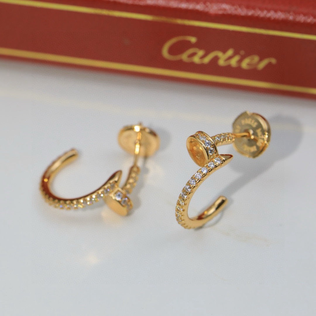 [Noble Aura jewelry]JUSTE FULL DIAMOND DOUBLE EARRINGS