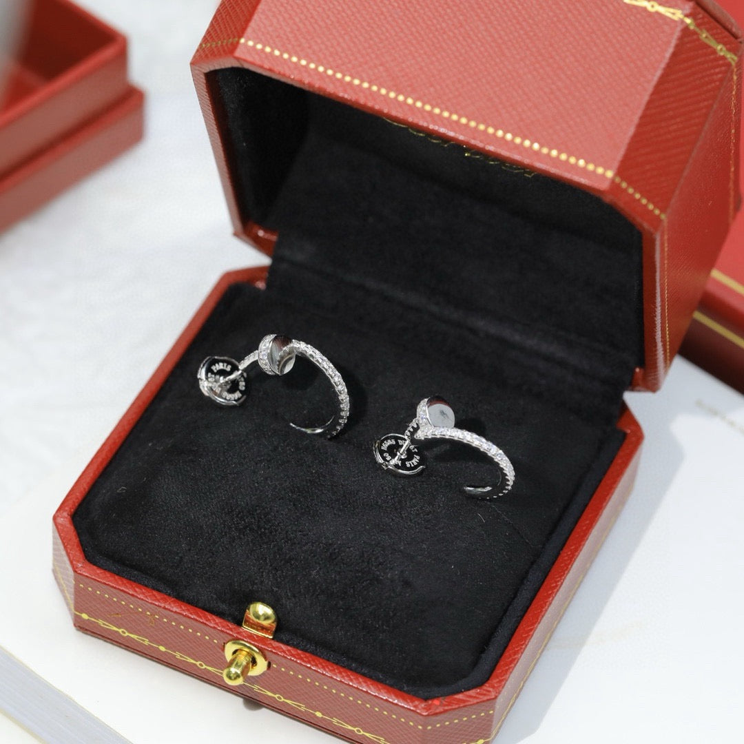 [Noble Aura jewelry]JUSTE FULL DIAMOND DOUBLE EARRINGS