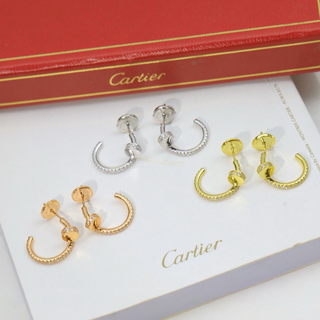 [Noble Aura jewelry]JUSTE FULL DIAMOND DOUBLE EARRINGS