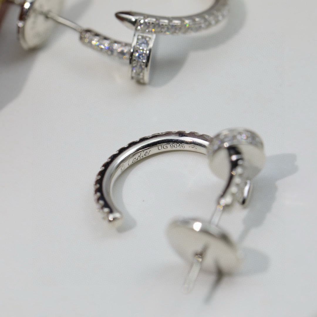 [Noble Aura jewelry]JUSTE FULL DIAMOND DOUBLE EARRINGS