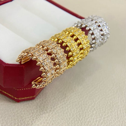 [Noble Aura jewelry]CLASH 9.2MM FULL DIAMOND DOUBLE ROW EARRINGS