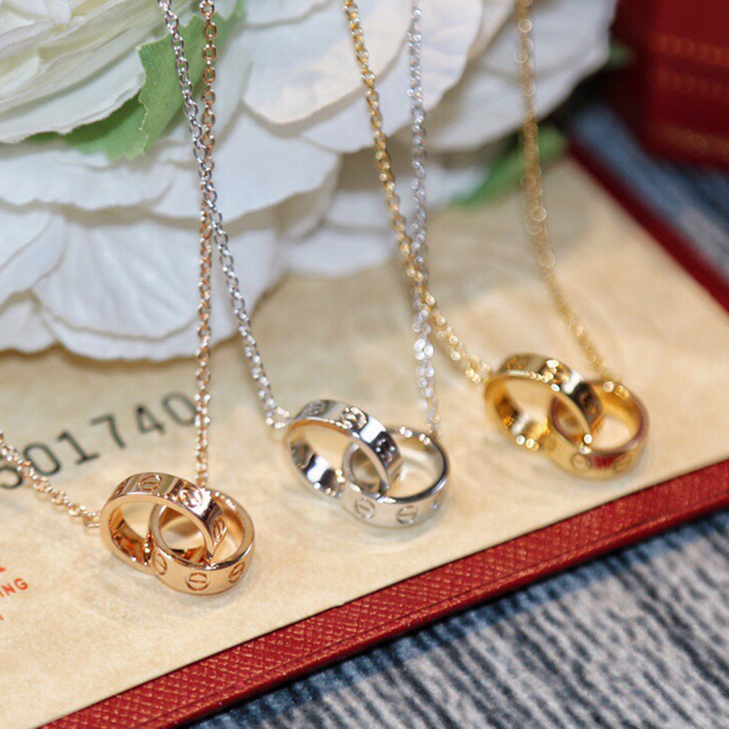 [Noble Aura jewelry]LOVE DOUBLE RING NECKLACE