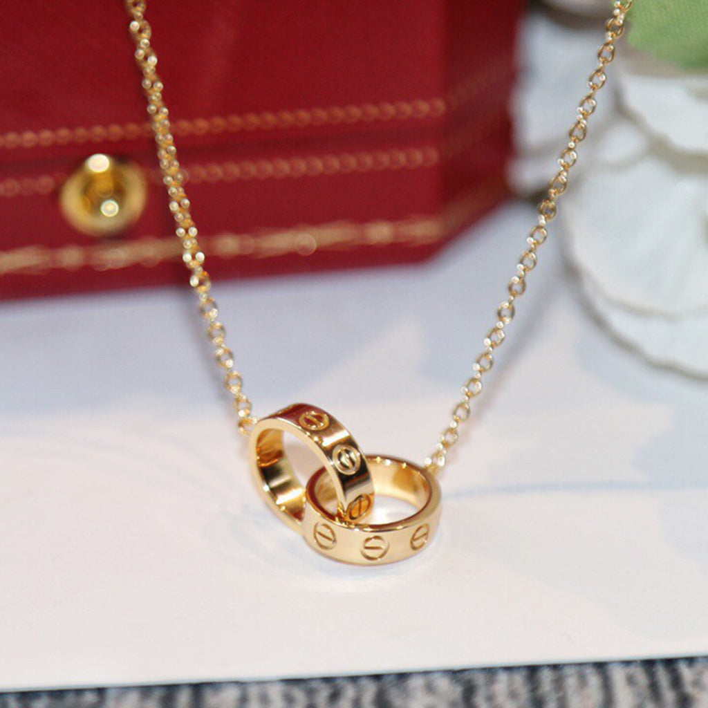 [Noble Aura jewelry]LOVE DOUBLE RING NECKLACE