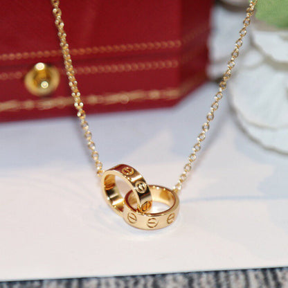 [Noble Aura jewelry]LOVE DOUBLE RING NECKLACE