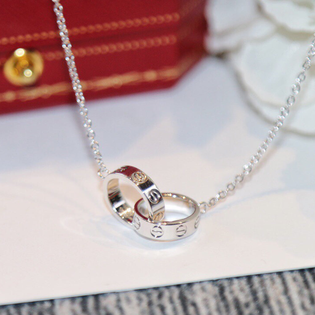 [Noble Aura jewelry]LOVE DOUBLE RING NECKLACE