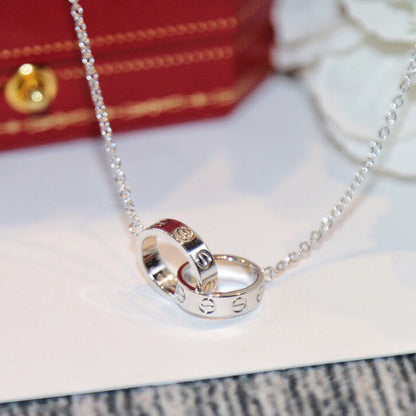 [Noble Aura jewelry]LOVE DOUBLE RING NECKLACE