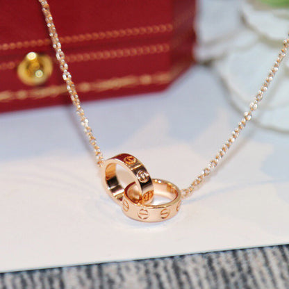 [Noble Aura jewelry]LOVE DOUBLE RING NECKLACE