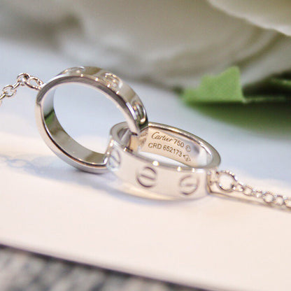 [Noble Aura jewelry]LOVE DOUBLE RING NECKLACE