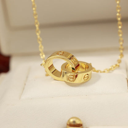 [Noble Aura jewelry]LOVE DOUBLE RING NECKLACE