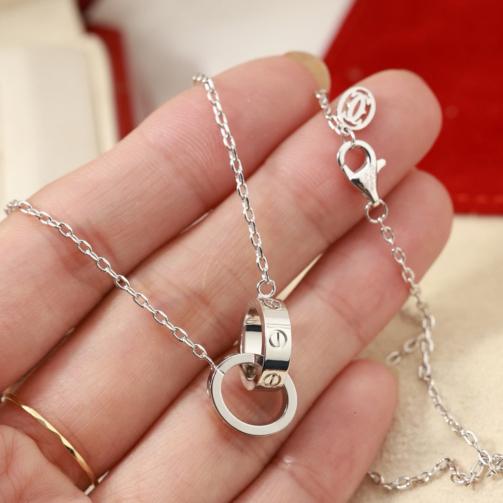 [Noble Aura jewelry]LOVE DOUBLE RING NECKLACE