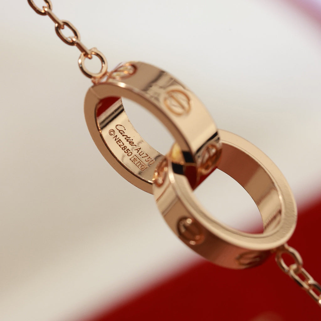 [Noble Aura jewelry]LOVE DOUBLE RING NECKLACE
