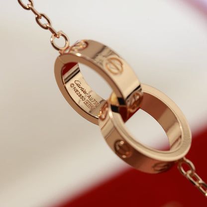 [Noble Aura jewelry]LOVE DOUBLE RING NECKLACE