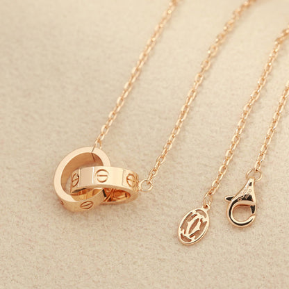 [Noble Aura jewelry]LOVE DOUBLE RING NECKLACE