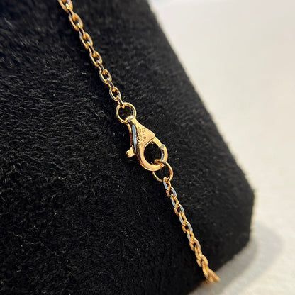 [Noble Aura jewelry]LOVE DOUBLE RING HALF DIAMOND NECKLACE
