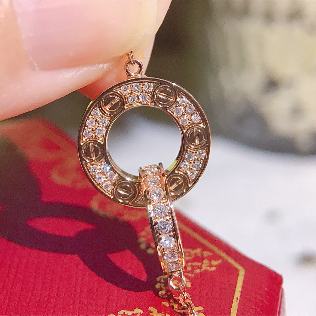 [Noble Aura jewelry]LOVE  FULL DIAMOND PENDANT NECKLACE