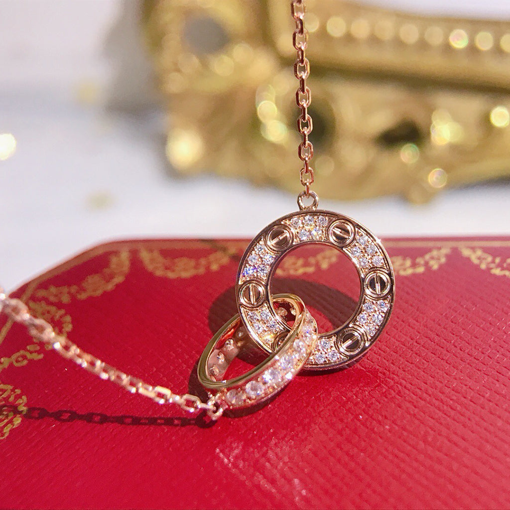 [Noble Aura jewelry]LOVE  FULL DIAMOND PENDANT NECKLACE