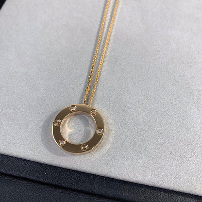 [Noble Aura jewelry]LOVE NECKLACE 16MM 3 DIAMONDS