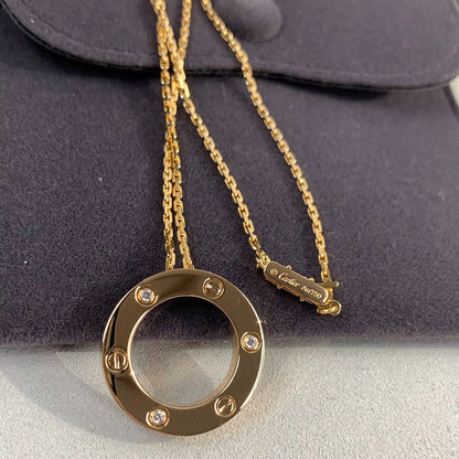 [Noble Aura jewelry]LOVE NECKLACE 16MM 3 DIAMONDS