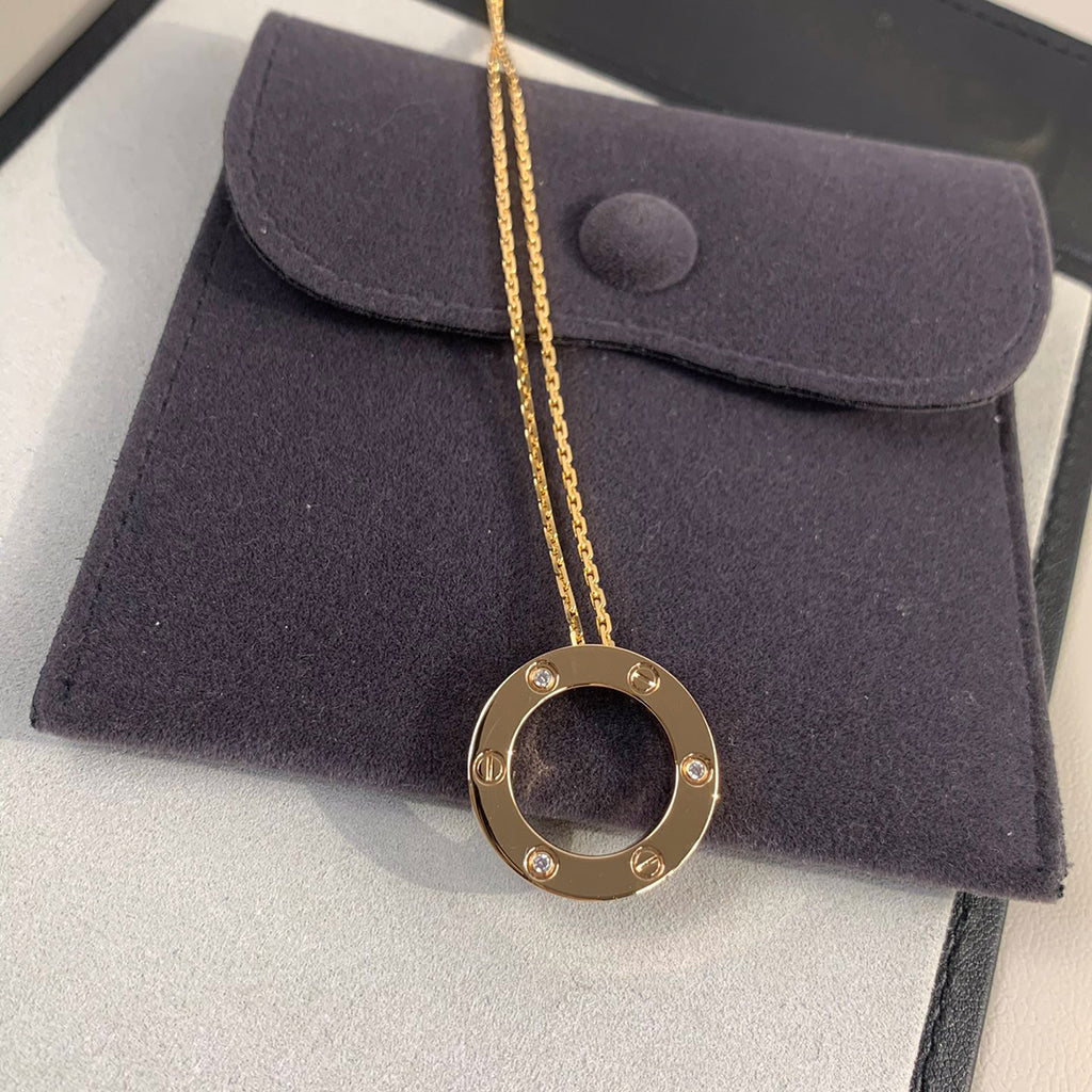 [Noble Aura jewelry]LOVE NECKLACE 16MM 3 DIAMONDS