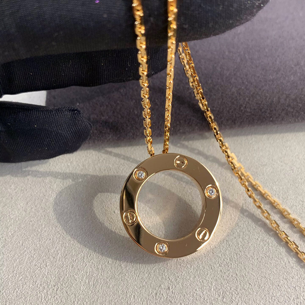 [Noble Aura jewelry]LOVE NECKLACE 16MM 3 DIAMONDS