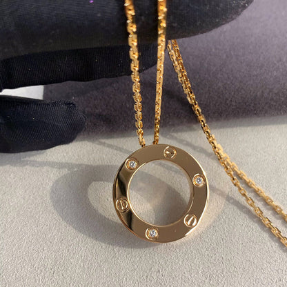 [Noble Aura jewelry]LOVE NECKLACE 16MM 3 DIAMONDS