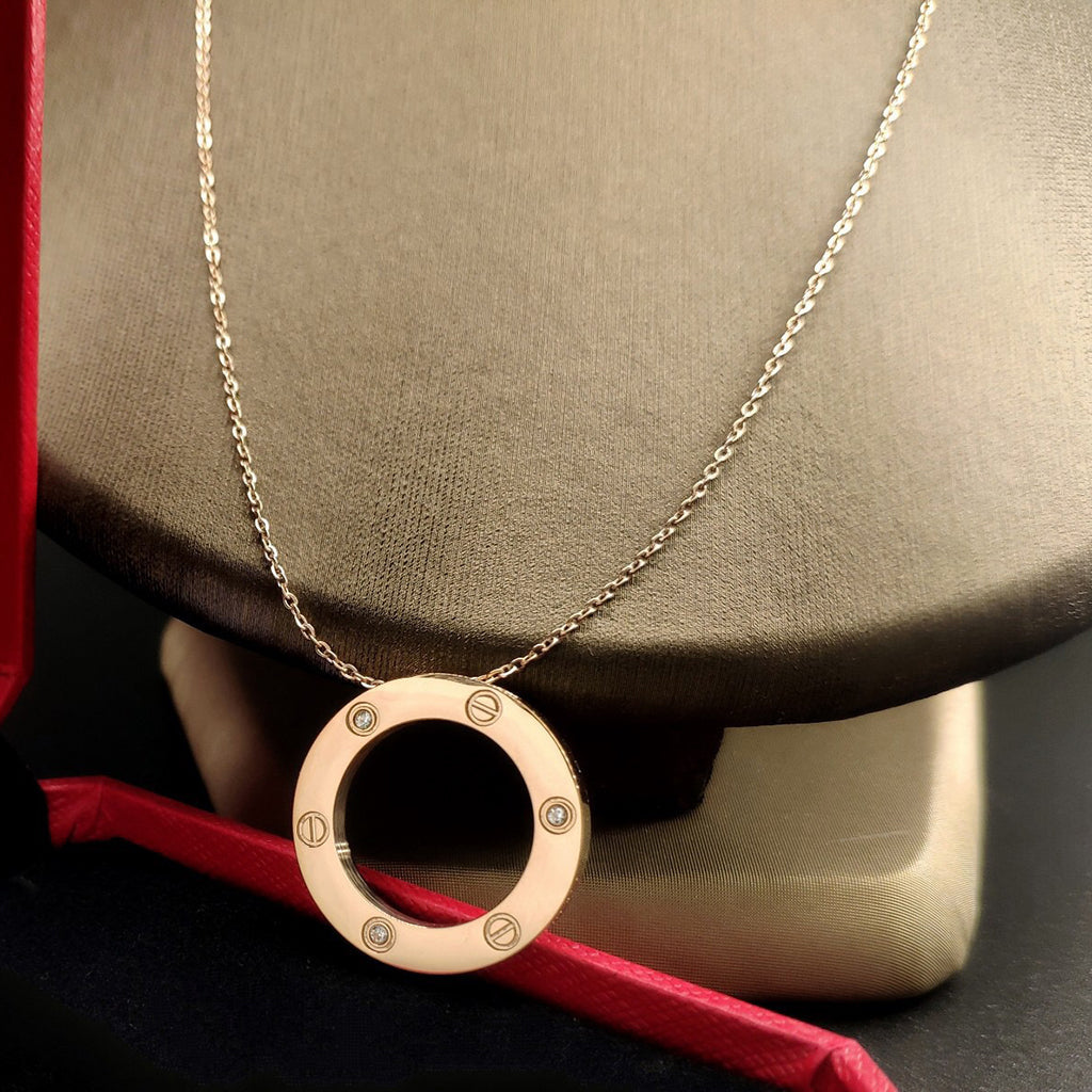 [Noble Aura jewelry]LOVE NECKLACE 16MM 3 DIAMONDS