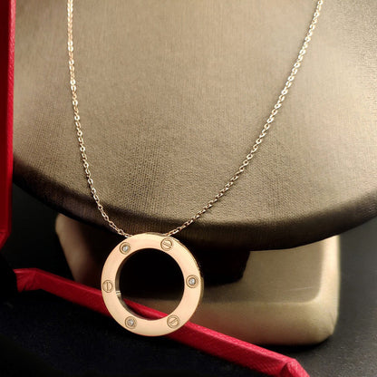 [Noble Aura jewelry]LOVE NECKLACE 16MM 3 DIAMONDS