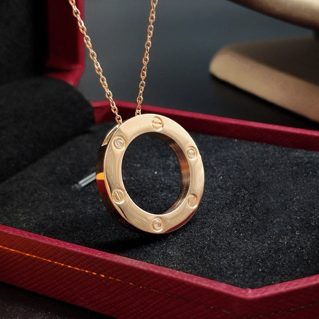[Noble Aura jewelry]LOVE NECKLACE 16MM 3 DIAMONDS