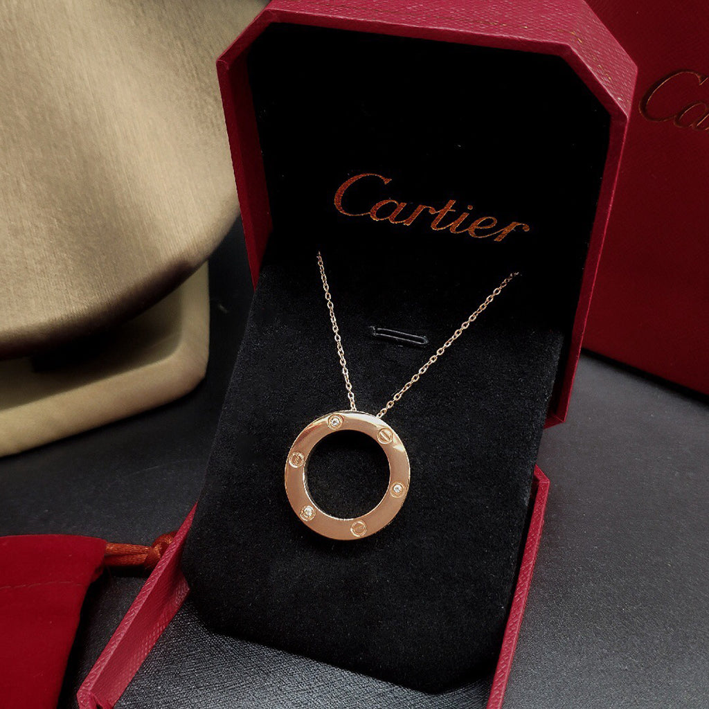 [Noble Aura jewelry]LOVE NECKLACE 16MM 3 DIAMONDS