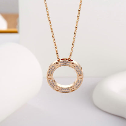 [Noble Aura jewelry]LOVE NECKLACE 16MM  FULL DIAMOND