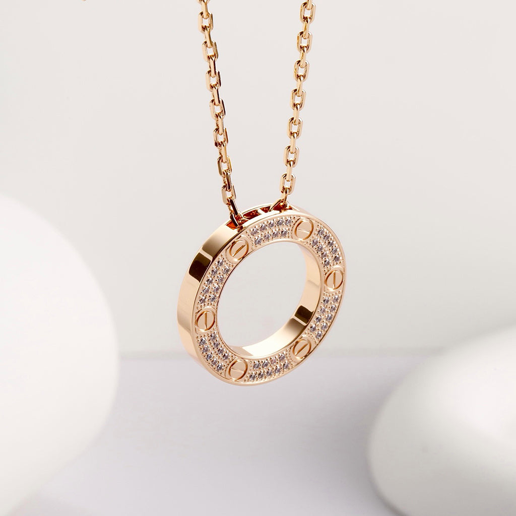 [Noble Aura jewelry]LOVE NECKLACE 16MM  FULL DIAMOND
