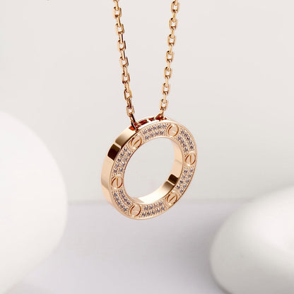 [Noble Aura jewelry]LOVE NECKLACE 16MM  FULL DIAMOND