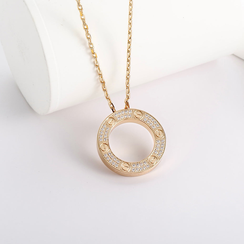 [Noble Aura jewelry]LOVE NECKLACE 16MM  FULL DIAMOND