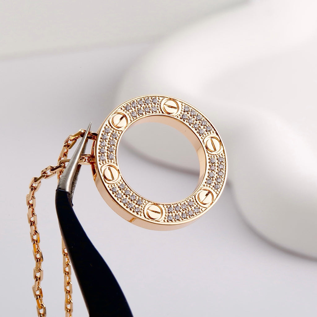 [Noble Aura jewelry]LOVE NECKLACE 16MM  FULL DIAMOND