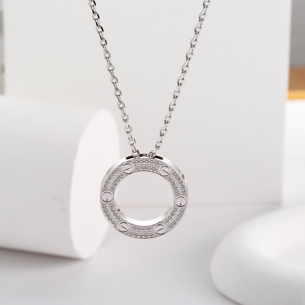 [Noble Aura jewelry]LOVE NECKLACE 16MM  FULL DIAMOND