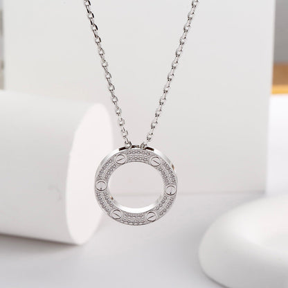 [Noble Aura jewelry]LOVE NECKLACE 16MM  FULL DIAMOND