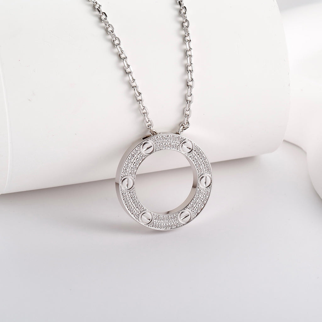 [Noble Aura jewelry]LOVE NECKLACE 16MM  FULL DIAMOND