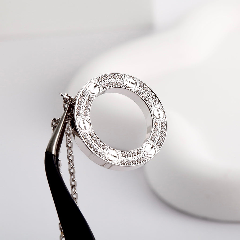 [Noble Aura jewelry]LOVE NECKLACE 16MM  FULL DIAMOND
