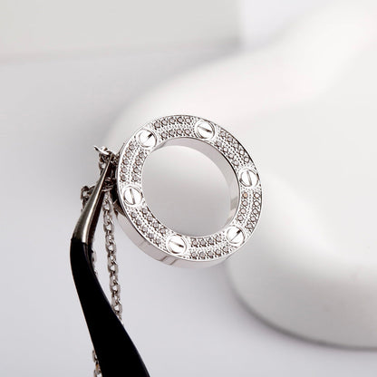 [Noble Aura jewelry]LOVE NECKLACE 16MM  FULL DIAMOND
