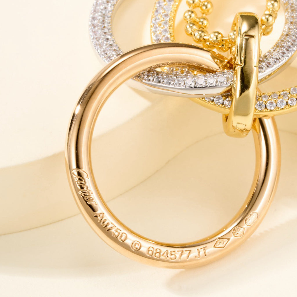 [Noble Aura jewelry]TRINITY LARGE FULL DIAMOND  NECKLACE