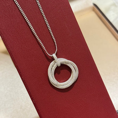 [Noble Aura jewelry]TRINITY LARGE FULL DIAMOND  NECKLACE