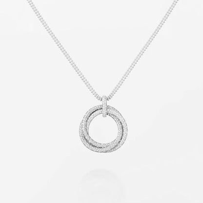 [Noble Aura jewelry]TRINITY LARGE FULL DIAMOND  NECKLACE