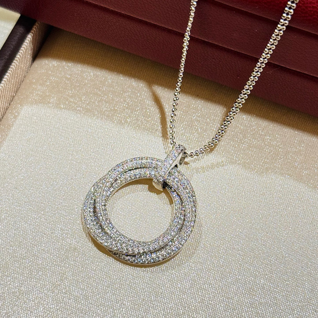 [Noble Aura jewelry]TRINITY LARGE FULL DIAMOND  NECKLACE