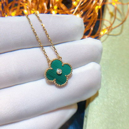 [Noble Aura jewelry]CLOVER 15MM DIAMOND TURQUOISE NECKLACE