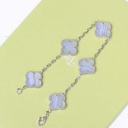 [Noble Aura jewelry] CLOVER 5 MOTIF PURPLE CHALCEDONY BRACELET COLLECTION