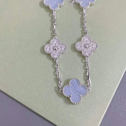 [Noble Aura jewelry] CLOVER 5 MOTIF PURPLE CHALCEDONY BRACELET COLLECTION